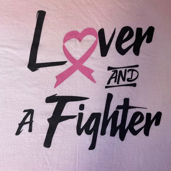 Cold Crush Women T-shirt size 1X Pink Short Sleeve A Lover And Fighter Cancer - Picture 6 of 9